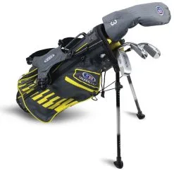 U.S. Kids Golf U.S Kids Golf UL42-s 4 Club Stand Set - Grey/Yellow - Left Hand