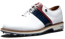 FootJoy Golf FootJoy DryJoys Premiere Series Packard Golf Shoes - White/Navy/Red -Clubs Shop 53909 7