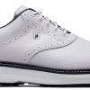 FootJoy Golf FootJoy Traditions Spikeless Mens Golf Shoes - White/Navy -Clubs Shop 57927 1