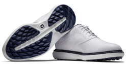 FootJoy Golf FootJoy Traditions Spikeless Mens Golf Shoes - White/Navy -Clubs Shop 57927 7