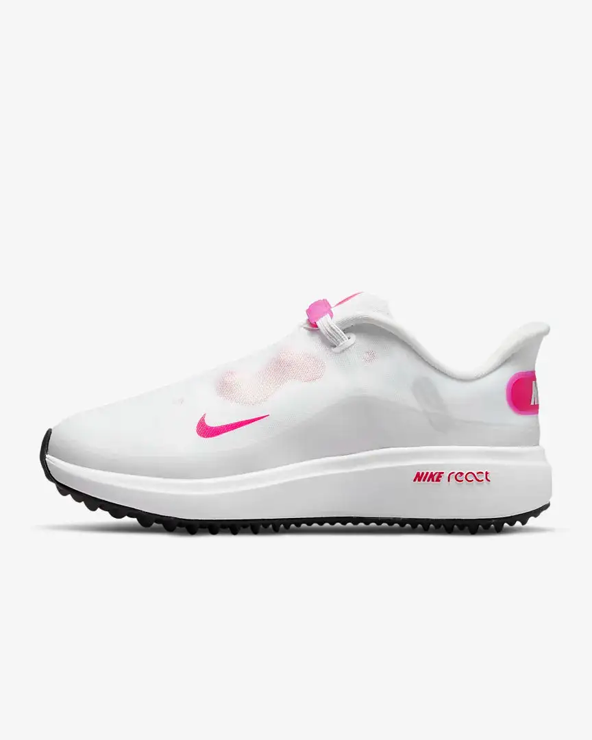 Nike Women's React Ace Tour Shoes - White/PhotonDust/Black/Pink 3 Nike Women's React Ace Tour Shoes - White/PhotonDust/Black/Pink - Image 2
