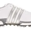 Adidas Tour 360 Boost Golf Shoes-White/Silver-7.5-Wide