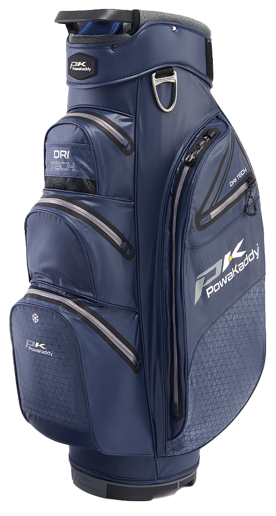 Powakaddy Golf NEW PowaKaddy Dri-Tech Cart Bag - Blue With Cool Grey Trim 3 Powakaddy Golf NEW PowaKaddy Dri-Tech Cart Bag - Blue With Cool Grey Trim
