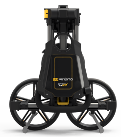 Powakaddy Golf NEW Powakaddy DLX-Lite FF Push Trolley - GunMetal/Yellow -Clubs Shop dlx yellow
