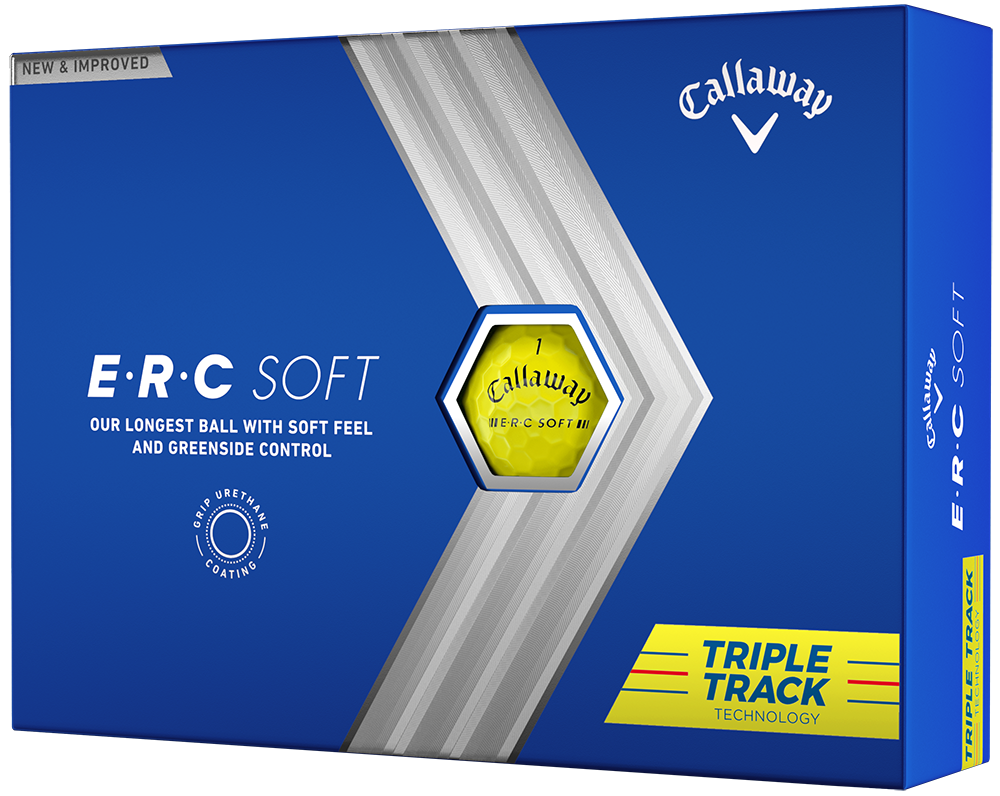 Callaway Golf NEW Callaway ERC Soft Triple Track Golf Balls - Yellow 3 Callaway Golf NEW Callaway ERC Soft Triple Track Golf Balls - Yellow