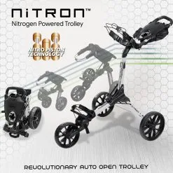 Bagboy Golf Bag Boy Nitron Auto-Open Push Cart -Clubs Shop trbbnwb white square