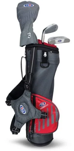 U.S. Kids Golf U.S Kids UL39-S 3 Club Carry Set - Grey/Red
